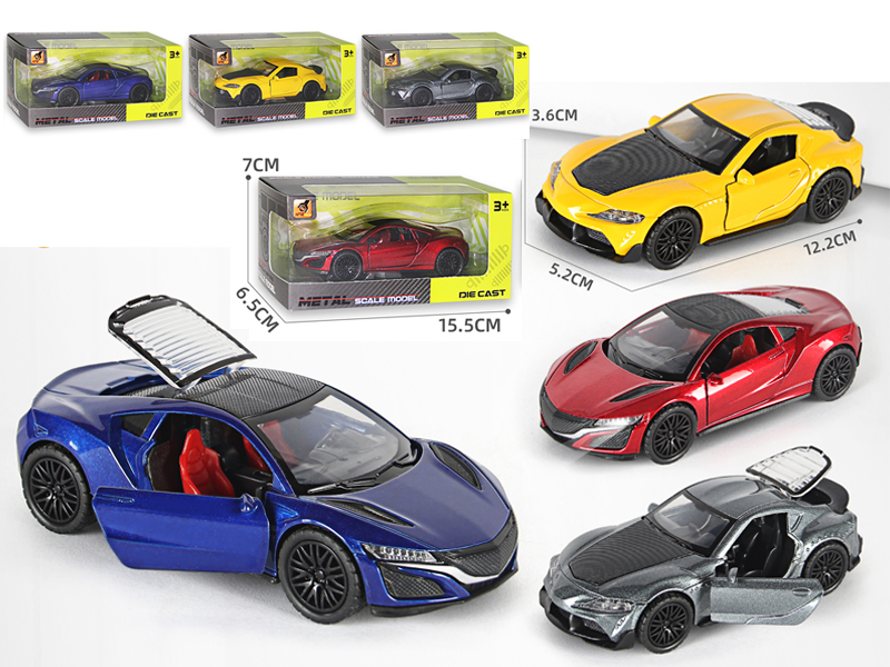 1:36 Alloy Pull Back Three-Door Sports Car With Sound And Light