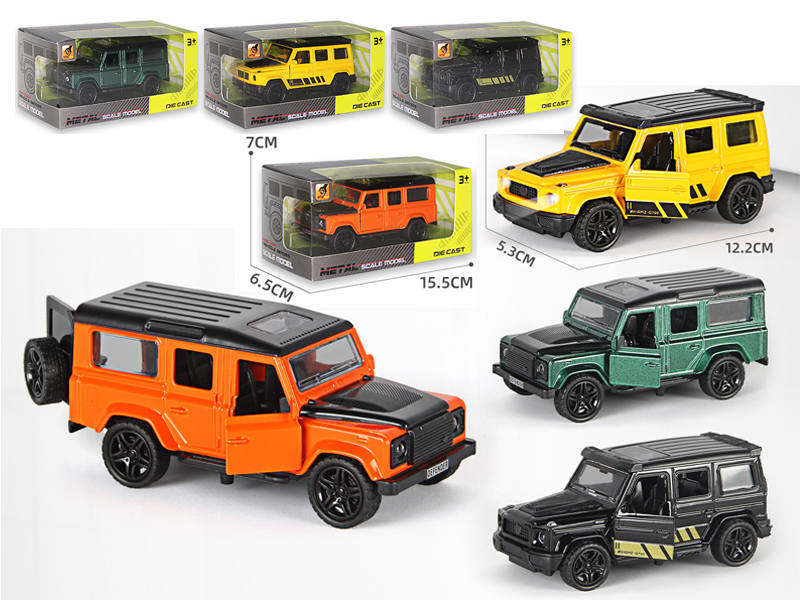 1:36 Alloy Pull Back Three-Door Off-Road Vehicle With Sound And Light