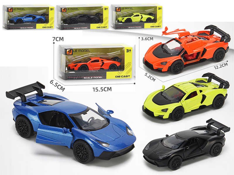 1:36 Alloy Pull Back Three-Door Sports Car