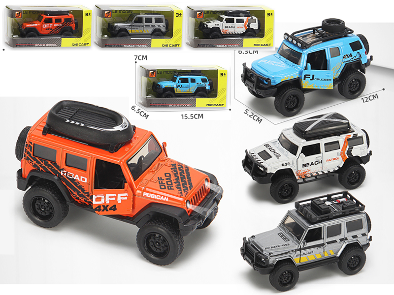 1:36 Alloy Pull Back Large Tire Off-Road Vehicle With Sound And Light