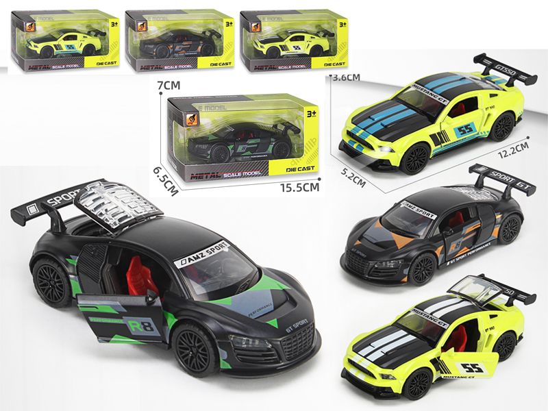 1:36 Alloy Pull Back Three-Door Sports Car Track Version With Sound And Light