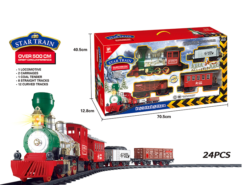 B/O Christmas Train Track(Light &Music)24pcs