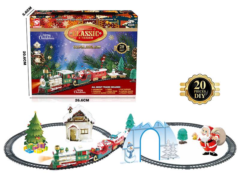 B/O Christmas Train Track With Sound And Light 20pcs