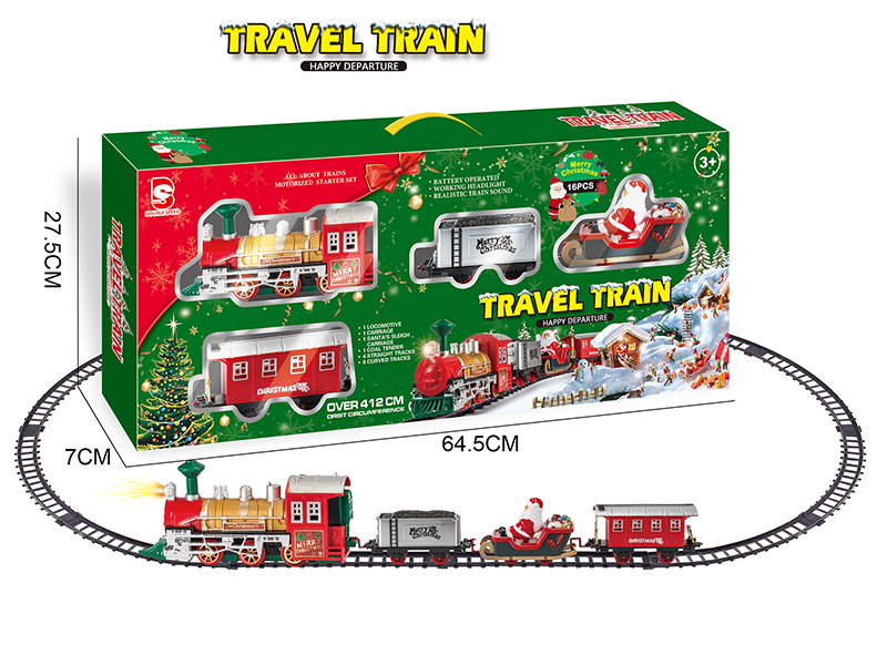B/O Christmas Train Track(Light &Music)16pcs
