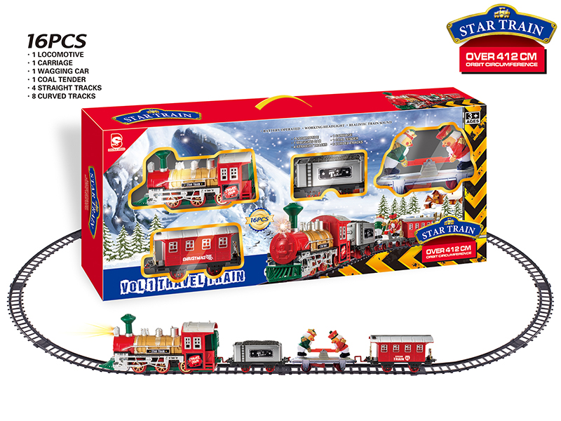 B/O Train Track With Light And Music 16pcs