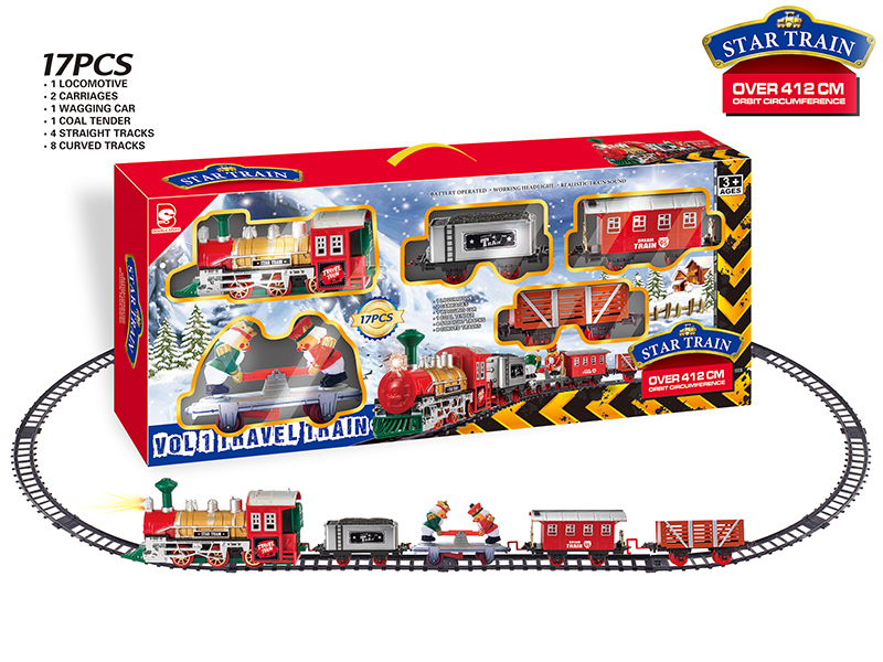 B/O Train Track With Light And Music 17pcs