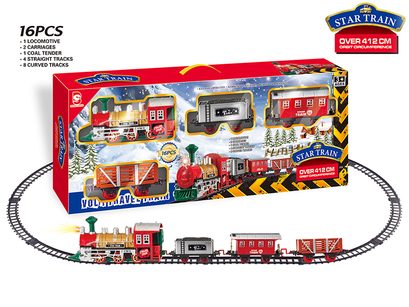 B/O Train Track With Light And Music 16pcs