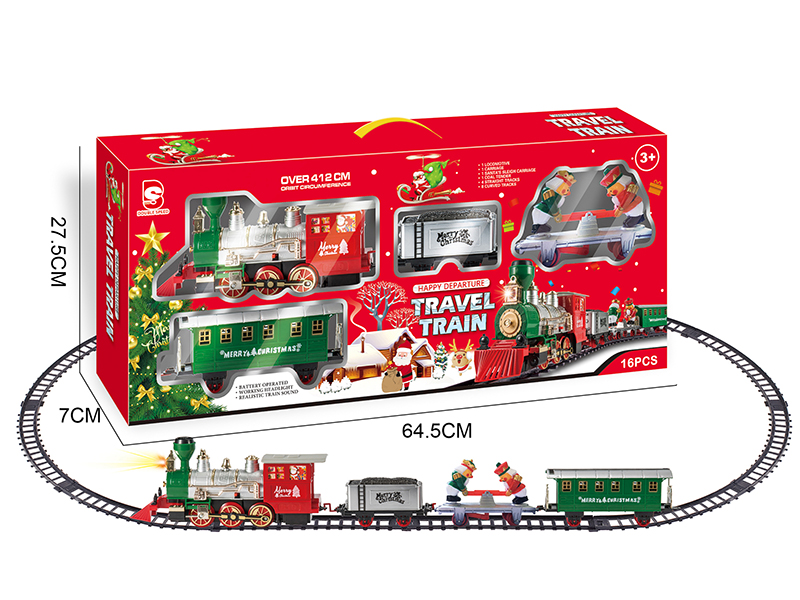 B/O Christmas Train Track(Light &Music)16pcs