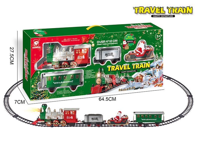 B/O Christmas Train Track(Light &Music)16pcs
