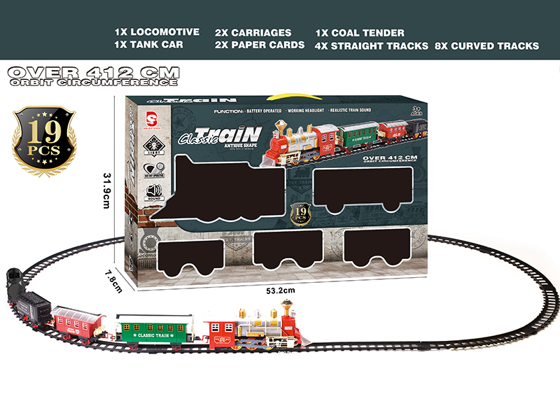 B/O Train Track With Light And Music 19pcs