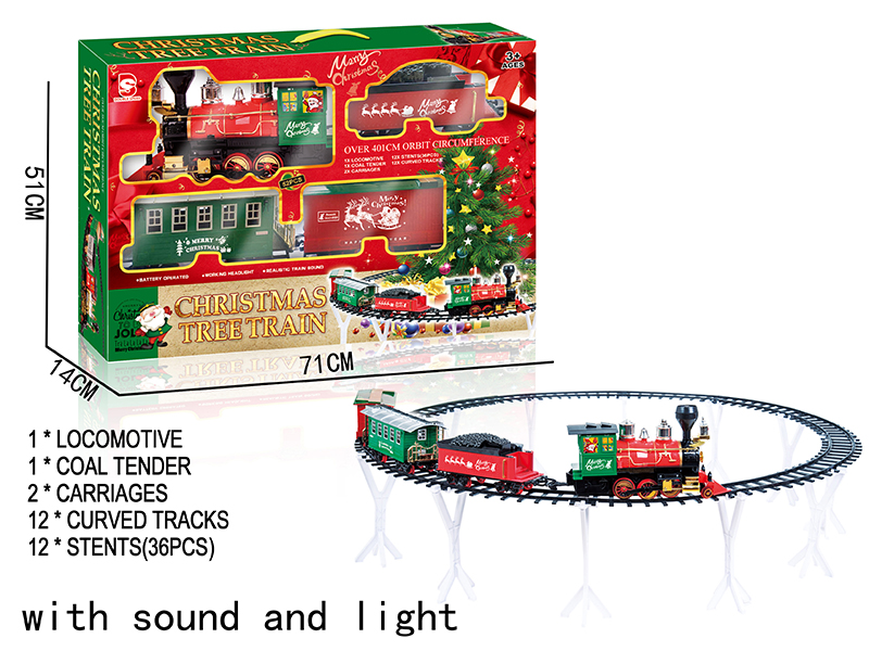 B/O Christmas Tree Train Track(Light &Music)52pcs