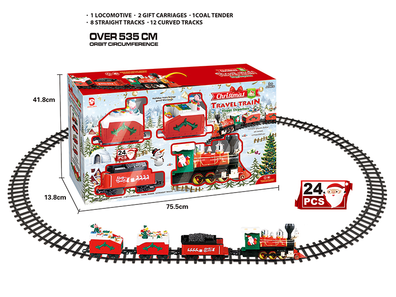 B/O Christmas Train Track(Light &Music)24pcs