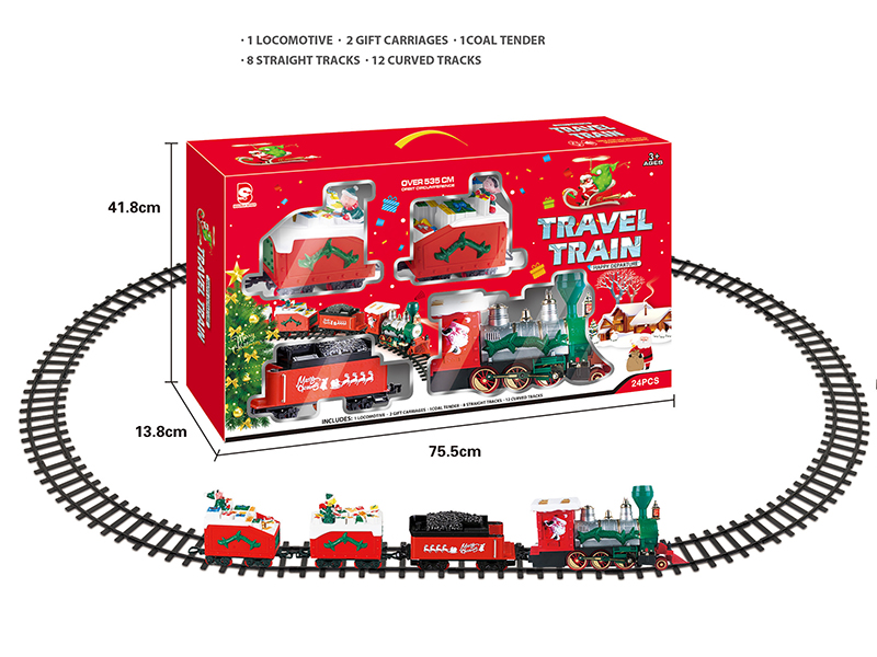B/O Christmas Train Track(Light &Music)24pcs