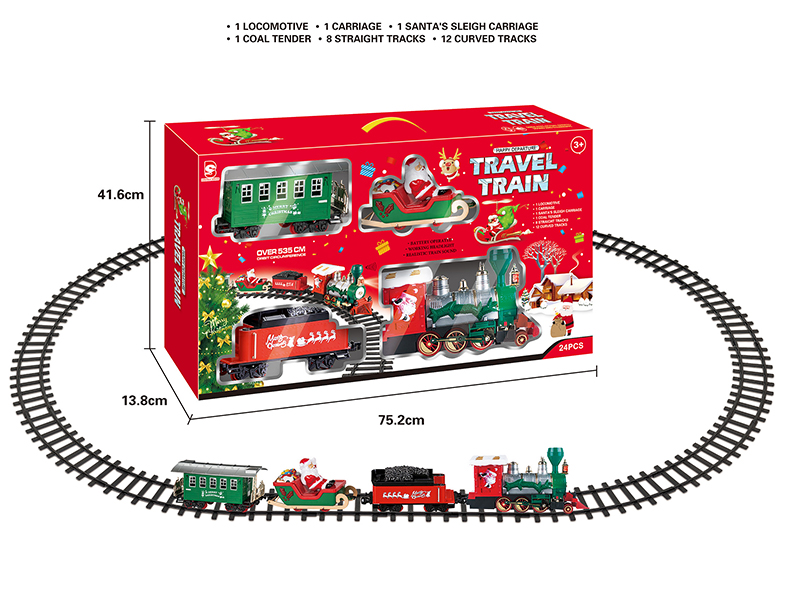 B/O Christmas Train Track(Light &Music)24pcs