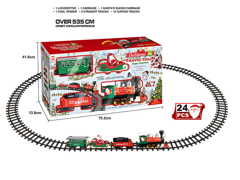 B/O Christmas Train Track(Light &Music)24pcs