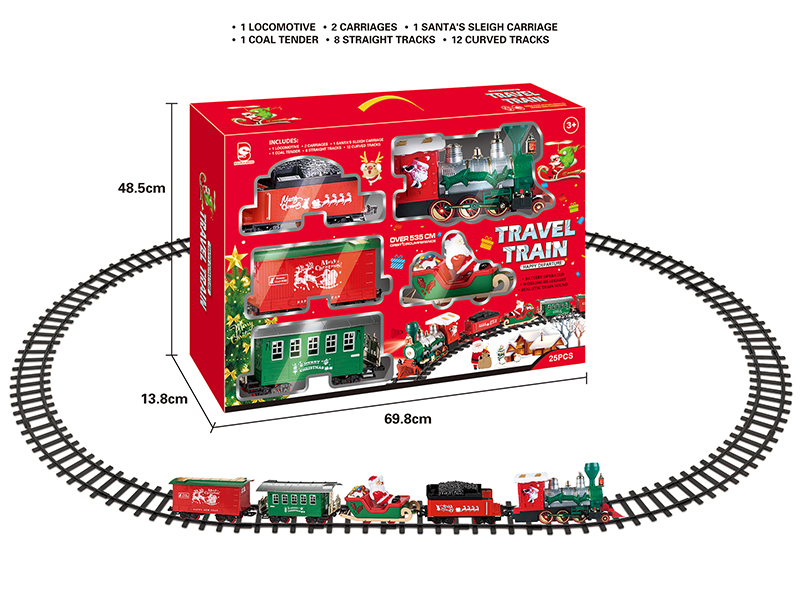 B/O Christmas Train Track(Light &Music)25pcs
