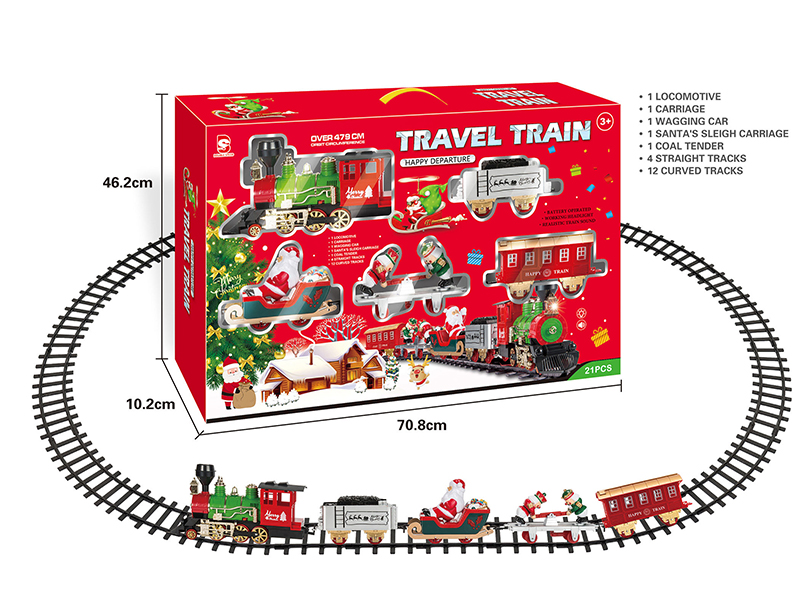 B/O Christmas Train Track(Light &Music)21pcs