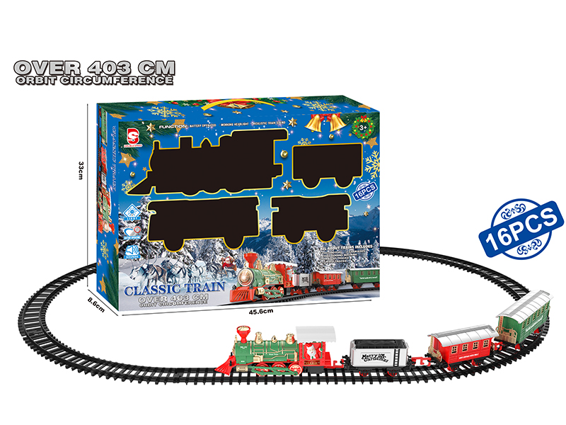 B/O Christmas Train Track With Light And Music 16pcs