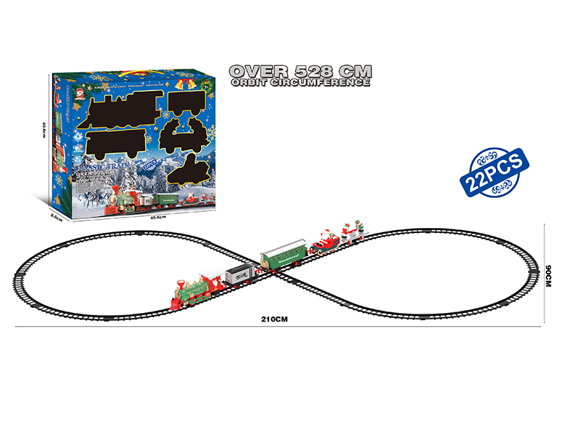 B/O Christmas Train Track With Light And Music 22pcs