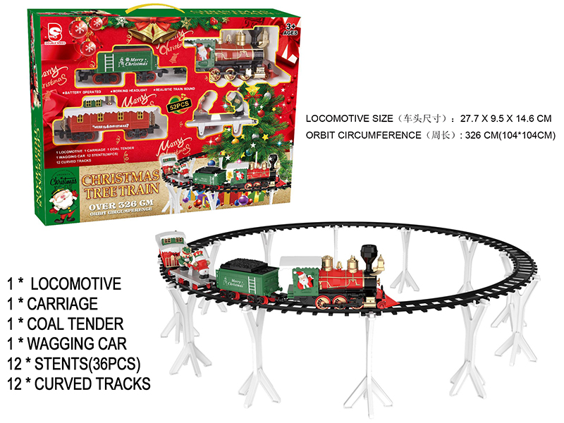 B/O Christmas Tree Train Track(Light &Music)52pcs