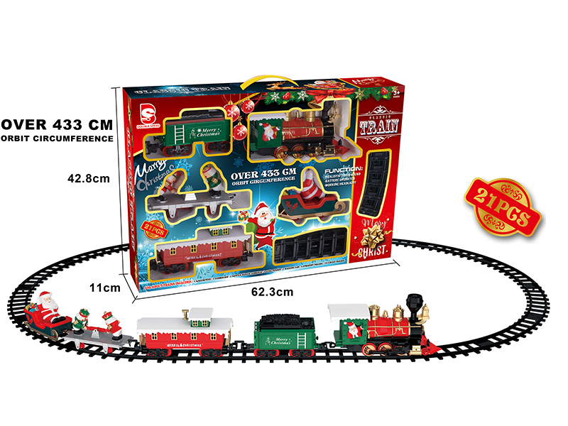 B/O Christmas Train Track(Light &Music)21pcs