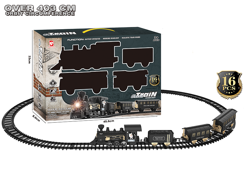 B/O Train Track With Light And Music 16pcs