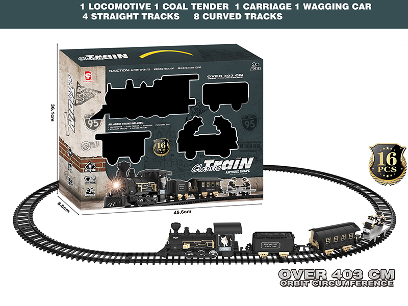 B/O Train Track With Light And Music 16pcs