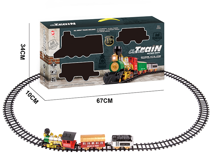 B/O Train Track With Light And Music 19pcs
