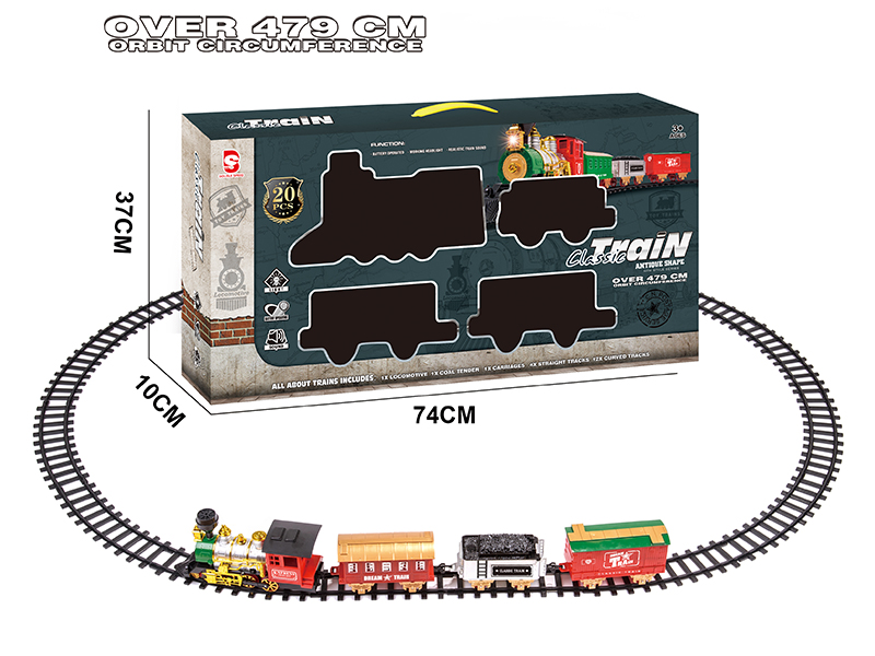 B/O Train Track With Light And Music 20pcs