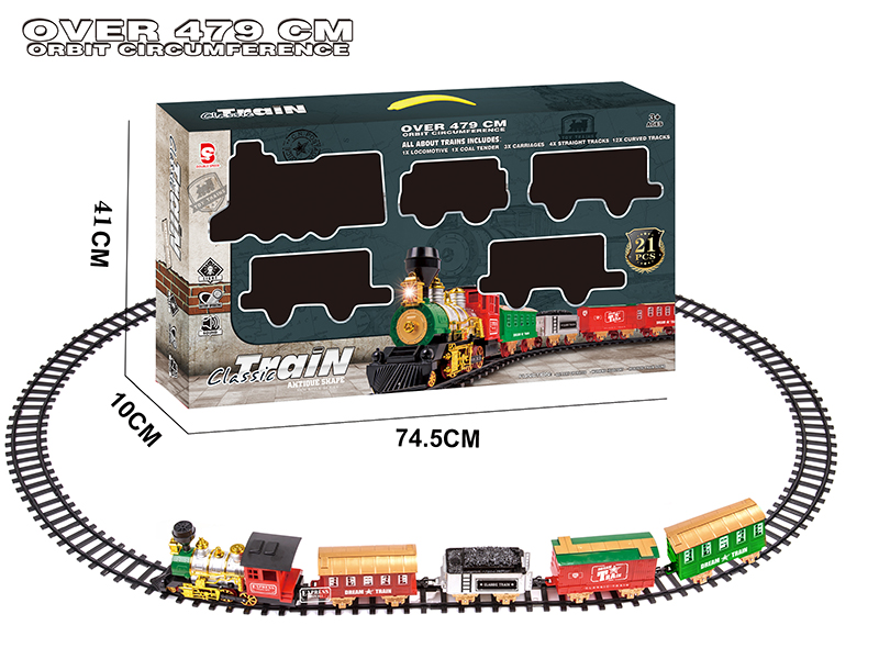 B/O Train Track With Light And Music 21pcs