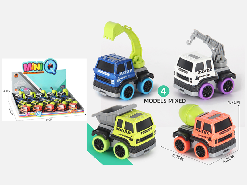 20PCS Alloy Pull Back Engineering Vehicle