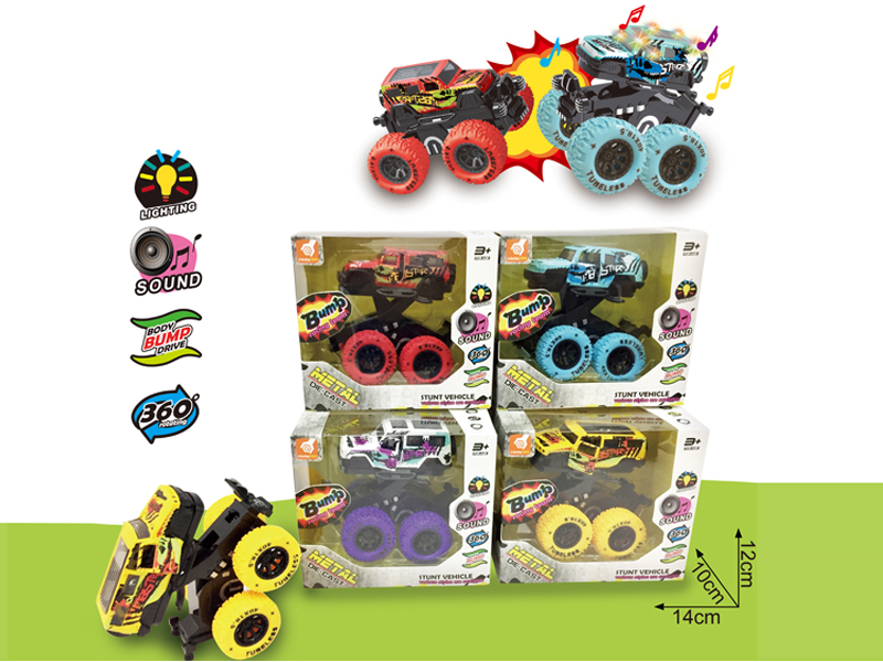 Alloy Pull Back Crash Truck (With Sound And Light， Open Door)