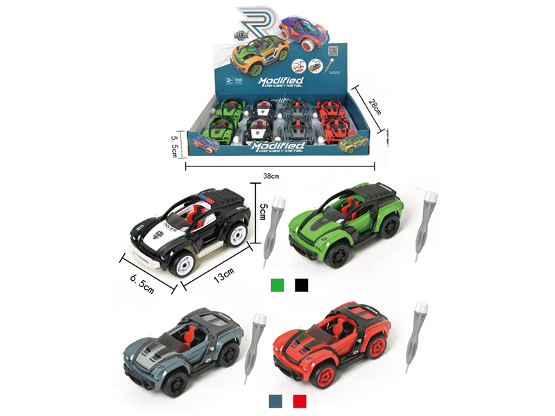 8PCS Alloy Diy Assembly Pull Back Car