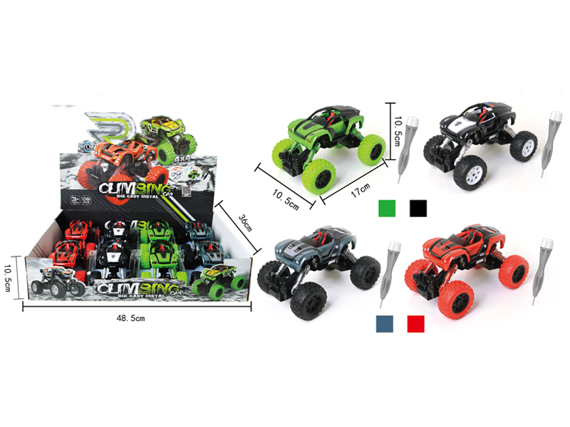 8PCS Alloy Diy Assembly 4Wd Pull Back Climbing Car