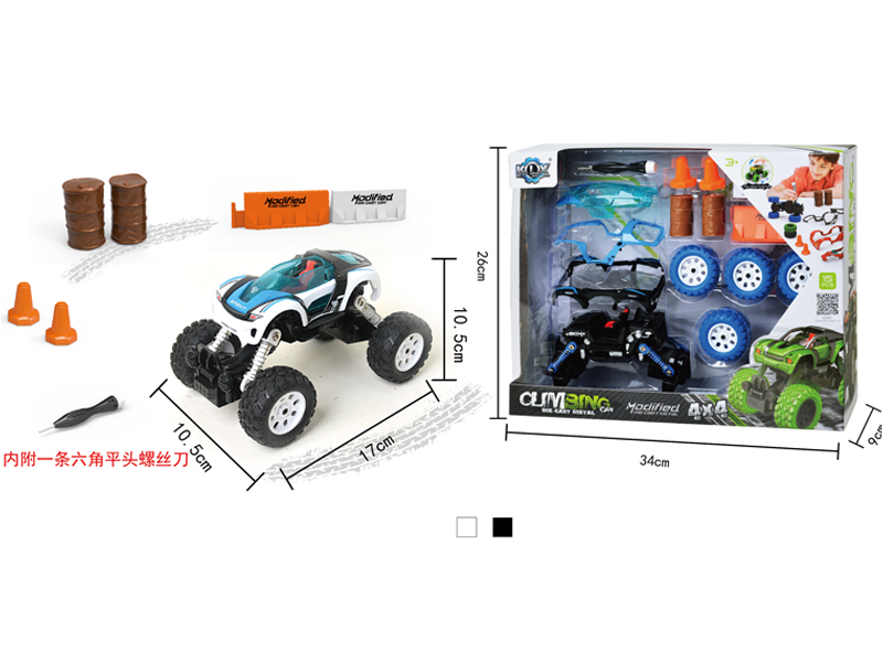 Alloy Diy Assembly 4Wd Pull Back Climbing Car Set