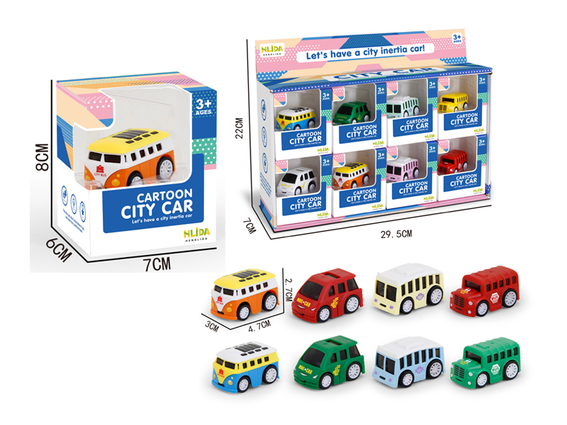 8Pcs Urban Transportation High-Speed Friction Car