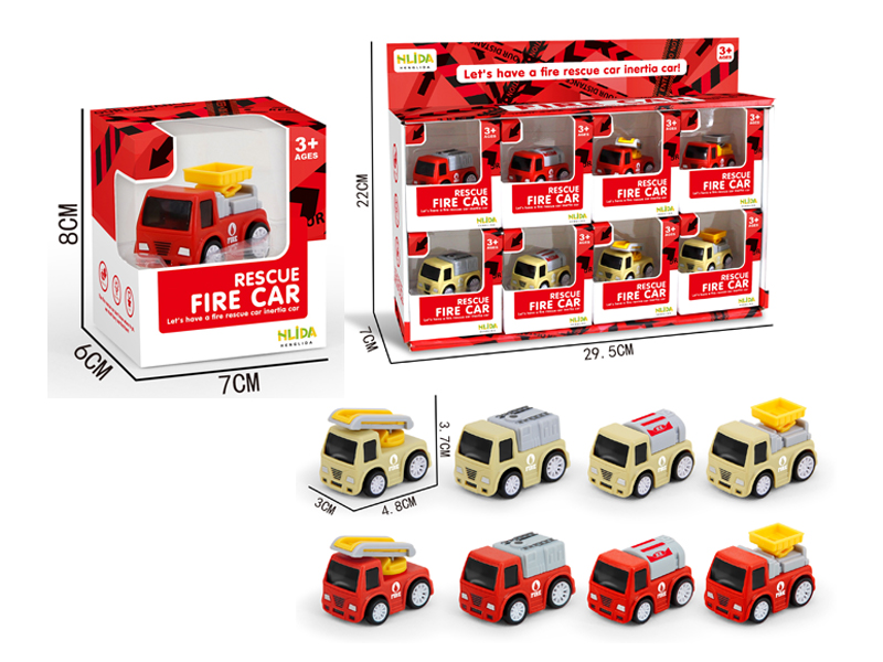 8Pcs Fire Control High-Speed Friction Car