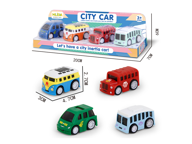 4Pcs Urban Transportation High-Speed Friction Car