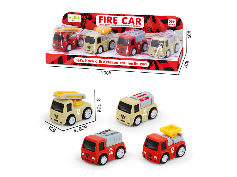 4Pcs Fire Control High-Speed Friction Car