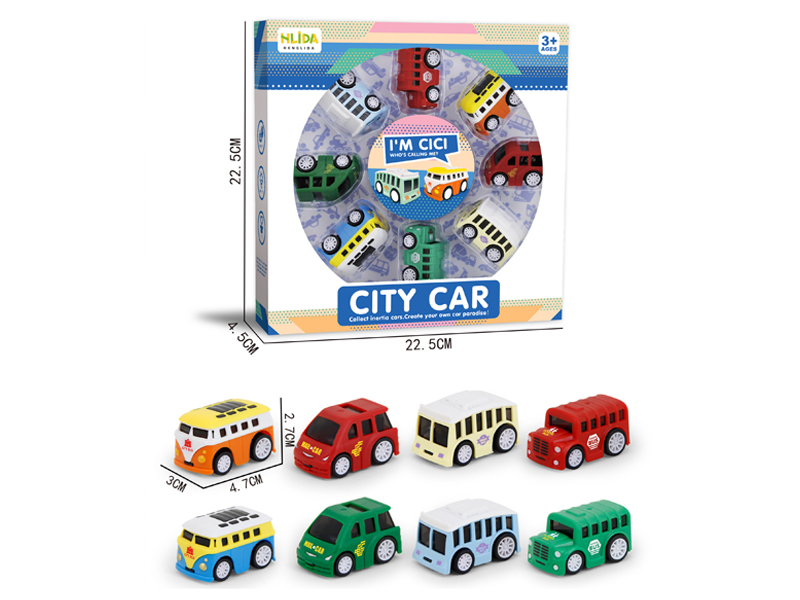 8Pcs Urban Transportation High-Speed Friction Car