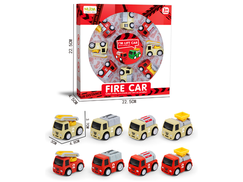 8Pcs Fire Control High-Speed Friction Car