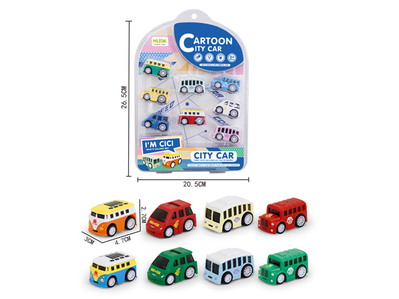 8Pcs Urban Transportation High-Speed Friction Car