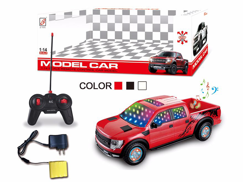 1:14 Ford Pickup 4-Channel Remote Control Car ,Wheel With Lights (3D Lights And Music,Included Battery)