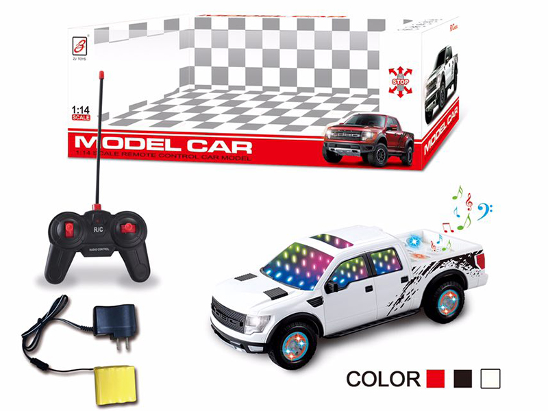 1:14 Ford Pickup 4-Channel Remote Control Car ,Wheel With Lights (3D Lights And Music,Included Battery)
