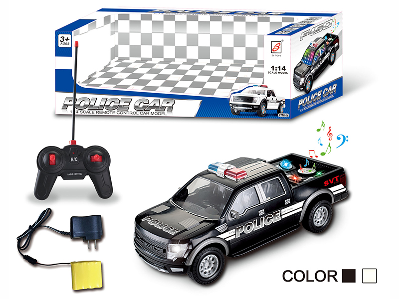1:14 Ford Pickup 4-Channel Remote Control Police Car (Lights And Music,Included Battery)