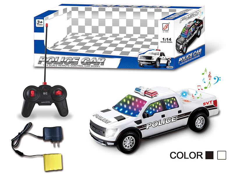 1:14 Ford Pickup 4-Channel Remote Control Police Car  (3D Lights And Music,Included Battery)