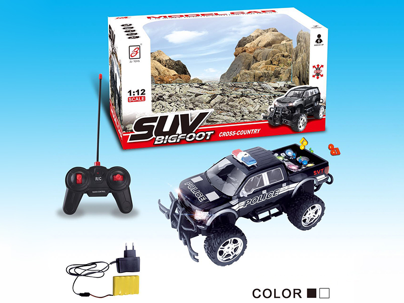 1:12 4-Channel Remote Control Bigfoot Cross Country Police Car With Lights And Music(Included Battery)
