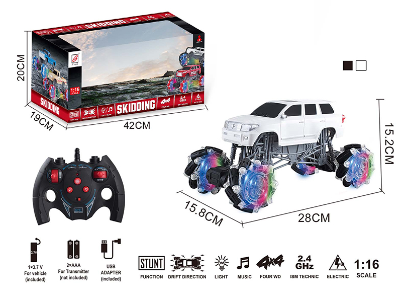 2.4G Remote Control Climbing Stunt Car With Lights And Music(Included Battery)