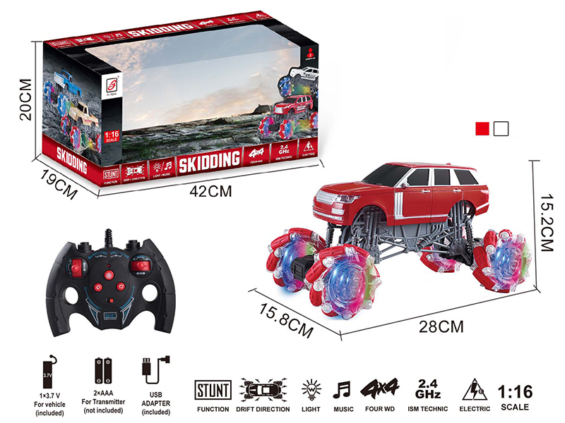 2.4G Remote Control Climbing Stunt Car With Lights And Music(Included Battery)