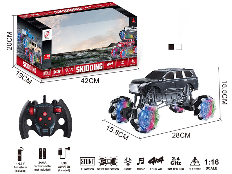 2.4G Remote Control Climbing Stunt Car With Lights And Music(Included Battery)